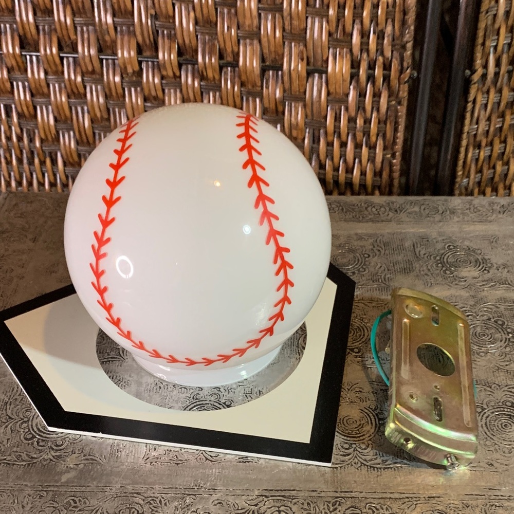 🚫SOLD🚫 Glass Baseball Light Fixture Set